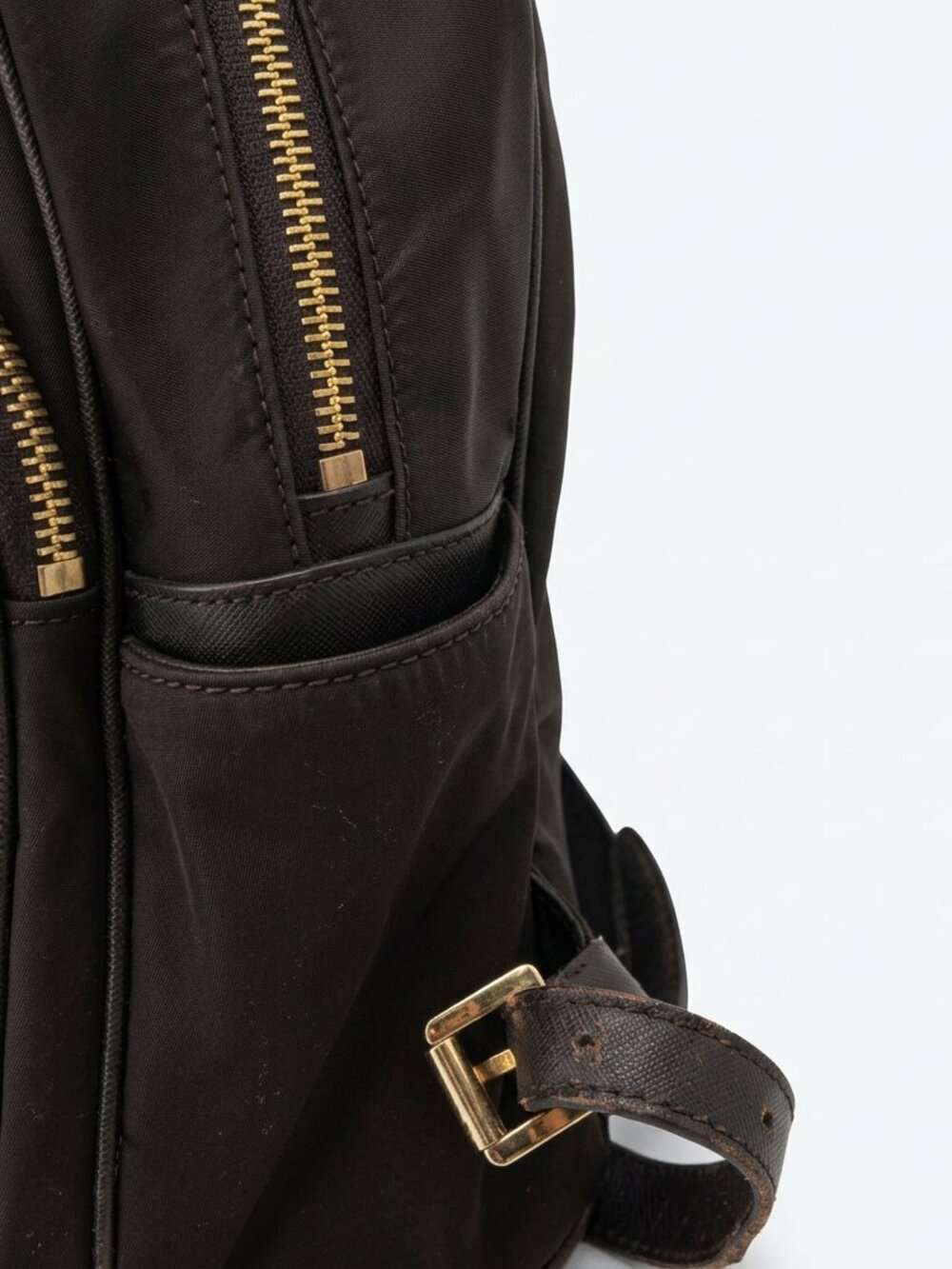 Michael Kors Black Nylon Backpack Gold Hardware Medium Size - Picture 5 of 13